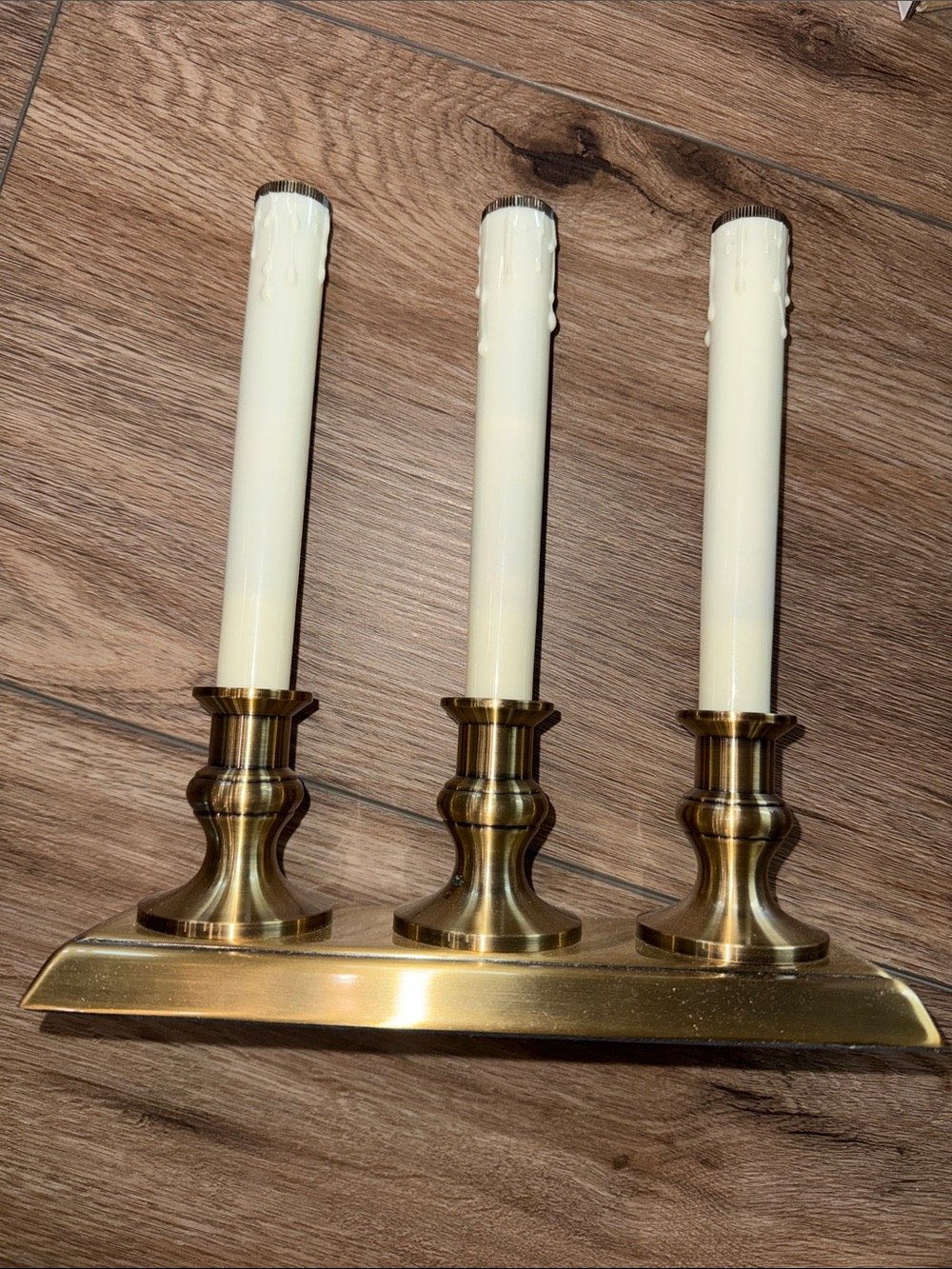 Restoration Hardware Brass Triple Window Candle Lamp Britton Rose